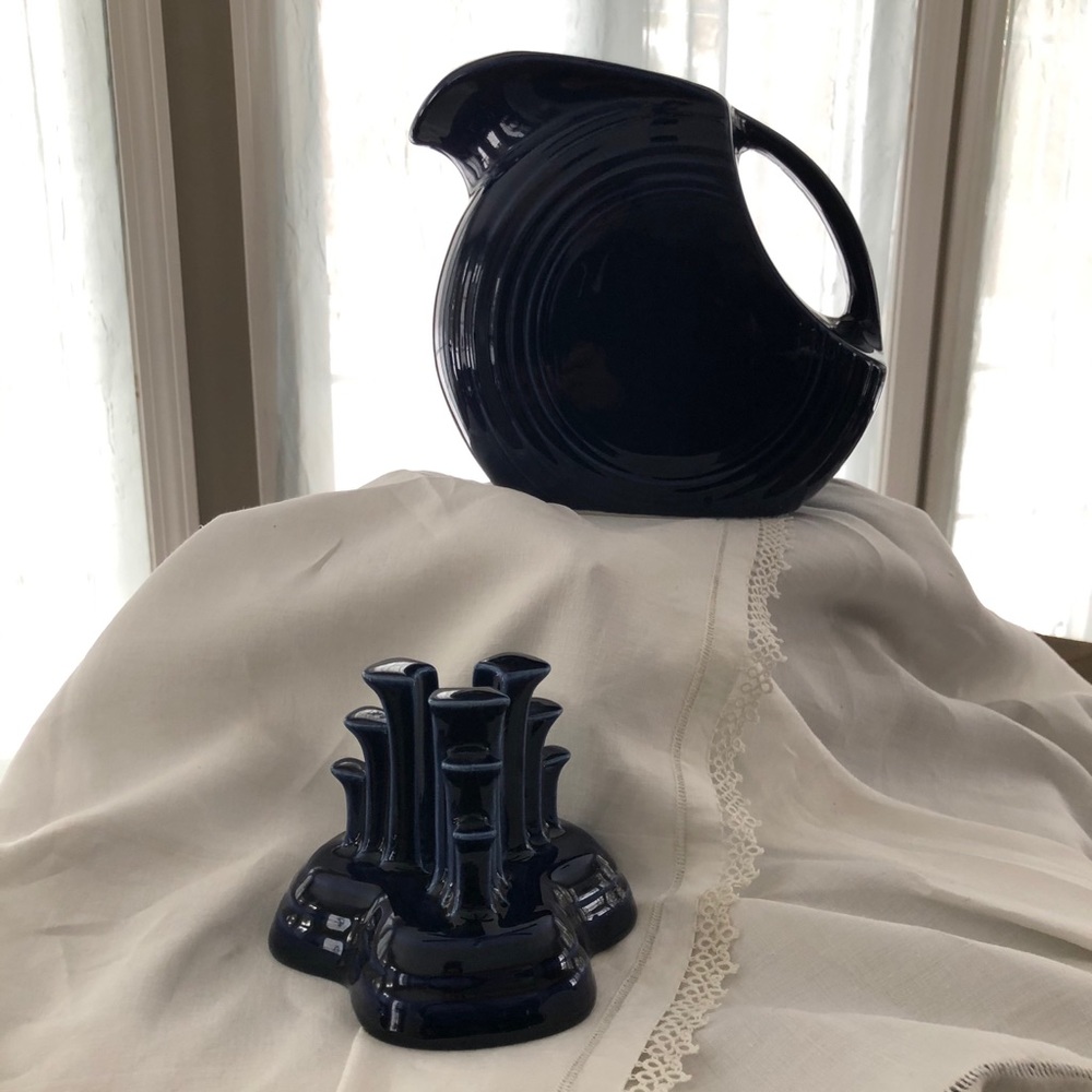 Fiesta Disc pitcher & candlestick holder, cobalt